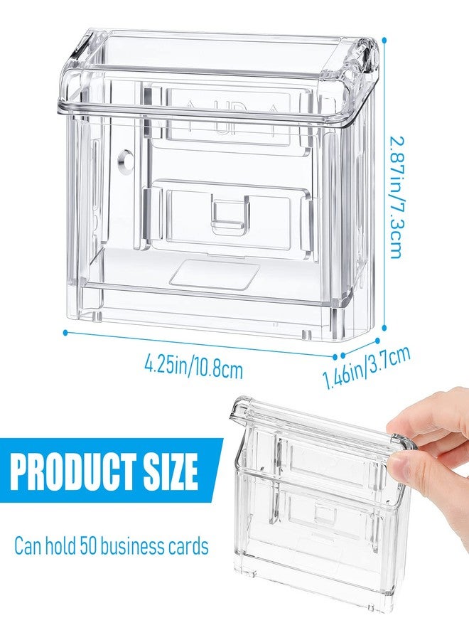 Vicenpal Outdoor Business Card Holder Wall Mount Acrylic Business Card Box Included Clear Holder Peel and Stick for Office Store Trucks Wall Outdoor 4.25 x 1.46 x 2.87 Inch (1 Piece) - Image 2